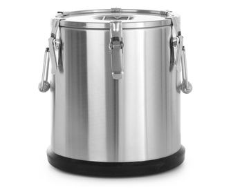 Szigetelt ételszállító tartály, 10 L, 320x(H)200 mm, rozsdamentes acél, dupla biztosítású fedél, Hendi