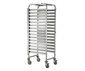 Mobil tálcatisztító kocsi - 15 db 60x40 cm-es tálcához - rozsdamentes acél szerkezet - 690x515x(H)1695 mm, Hendi