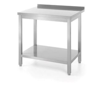 Hendi profesionalna delovna miza, nerjaveče jeklo AISI 430, stenska montaža, s polico, 1000x600(V)850 mm