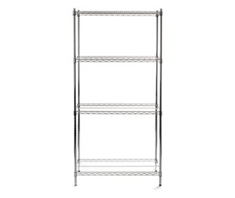 Kovinska skladiščna polica s 4 nastavljivimi policami, nosilnost 125 kg/polico, nerjaveče jeklo, 910x455x(V)1830 mm, Hendi