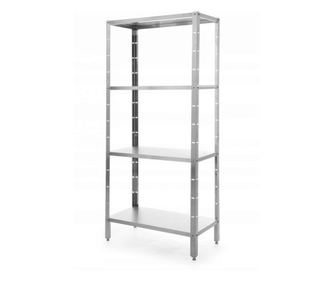 Revolution rozsdamentes acél polc, 4 polcos, 50 kg teherbírás/polc, 1000x500x(h)1800mm