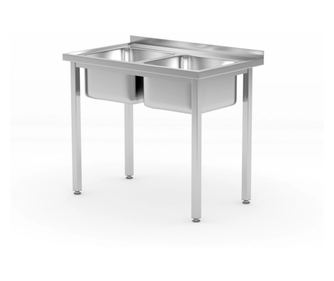 Мивка от неръждаема стомана Hendi Budget Line с 2 корита, 1000x600x(H)850 мм