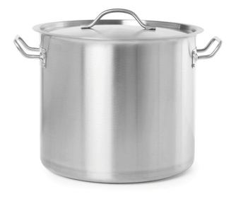 Lonac s poklopcem, 9 litara, promjer 25 cm x visina 18 cm, nehrđajući čelik 18/0, debljina 4 mm, dvostruko zakovane ručke