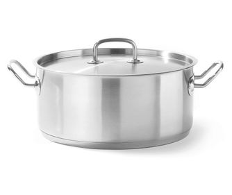 Lonac s poklopcem, 5 litara, promjer 24 cm x visina 11,5 cm, izrađen od nehrđajućeg čelika 18/10, vrlo čvrst i izdržljiv, prikla