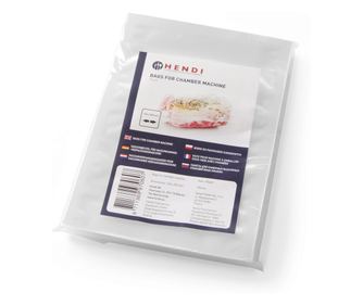 Set 100 pungi vacuum netede 140x200 mm, Hendi, 2 straturi, 65 microni grosime, filtru UV