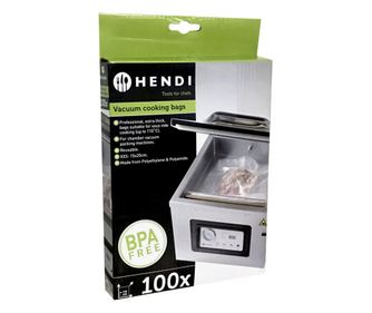 Set 100 gladkih vakuumskih vrečk 150x200 mm, idealne za Sous-vide kuhanje, Hendi, 2-slojni, debeline 75 mikronov