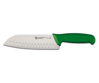 Nóż Santoku Supra Colore, Ambrogio Sanelli, Ostrze z wgłębieniami, Zielony, (D) 310 mm