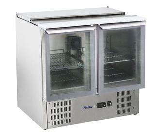 Hendi rashladni pult s 2 vrata i nagnutom površinom, 900x700x(V)860 mm