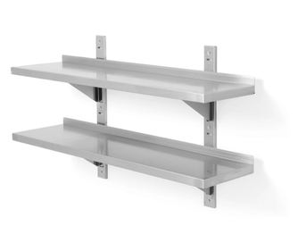 HENDI Rozsdamentes Acél Dupla Falú Polc, 1200x300x(H)600 mm