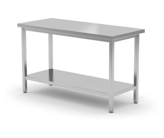 Ojačana delovna miza s polico, 700 mm globine, Hendi, Kitchen Line, 800x700x(V)850mm