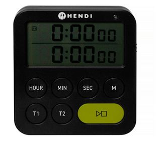 HENDI Дигитален двоен таймер, черен, 82x20x(В)86мм