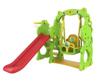 Joko Zjeżdżalnia ogrodowa z huśtawką i koszykówką 3w1 Dinuś