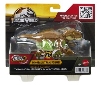 JURASSIC WORLD FIERCE CHANGERS DOUBLE DANGER PRETVORLJIVI DINOZAVER TYRANNOSAURUS REX IN ANKYLOSAURUS RJAV