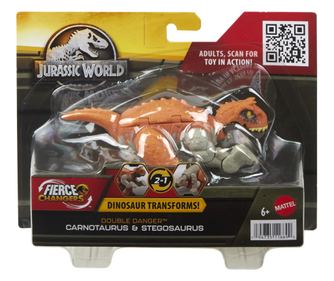 JURASSIC WORLD FIERCE CHANGERS DOUBLE DANGER PREOBRAZLJIVI DINOZAVER CARNOTAURUS IN STEGOSAURUS