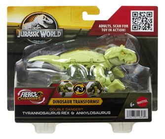 JURASSIC WORLD FIERCE CHANGERS DOUBLE DANGER PREOBRAZLJIVI DINOZAVER TYRANNOSAURUS REX IN ANKYLOSAURUS ZELENI
