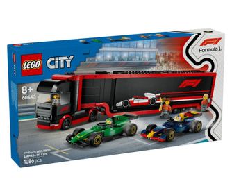 ΦΟΡΤΗΓΟ LEGO CITY F1 ΜΕ ΤΑ ΑΥΤΟΚΙΝΗΤΑ F1 RB20 ΚΑΙ AMR24 60445