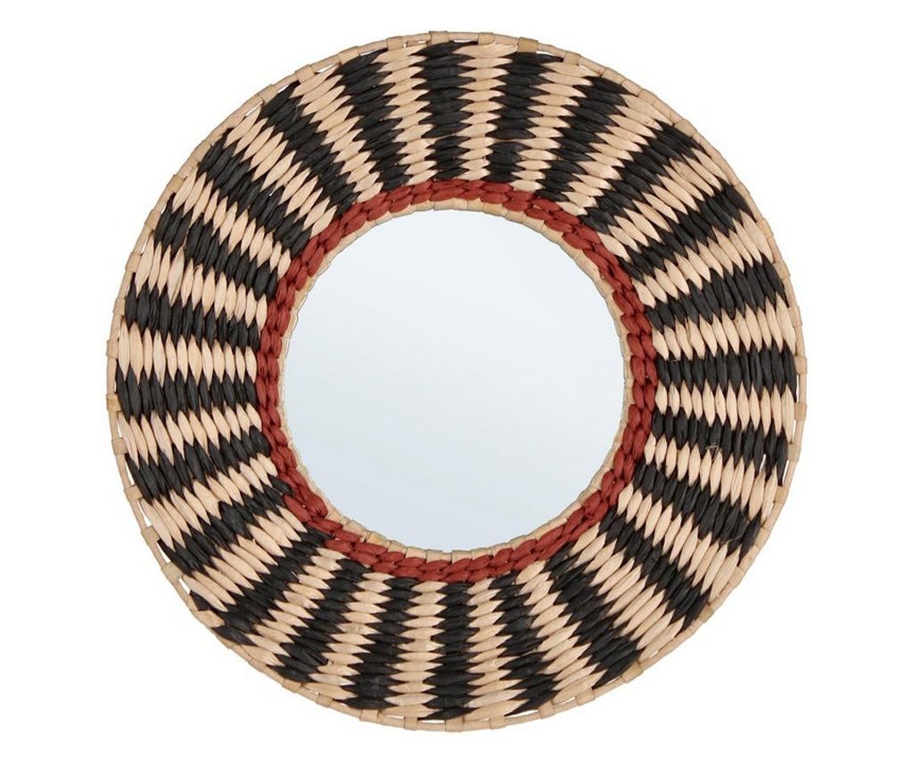 Namibia Braided Mirror Red Black D40 Bizzotto