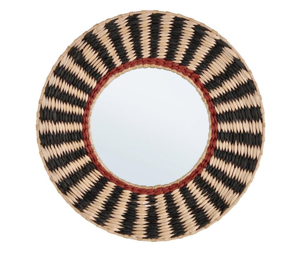 Namibia Mirror with Weave Red Black D45 Bizzotto