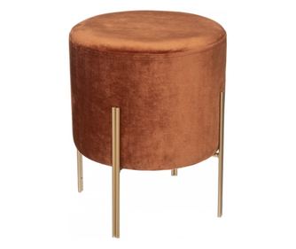 Taburet Living side Amber Rose, poliester, spuma, metal, 34 x H. 40 cm, 3 kg