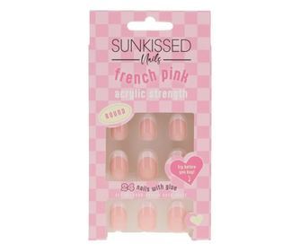 Sada umělých nehtů, Sunkissed, French Pink, 24 kusů, lepidlo včetně