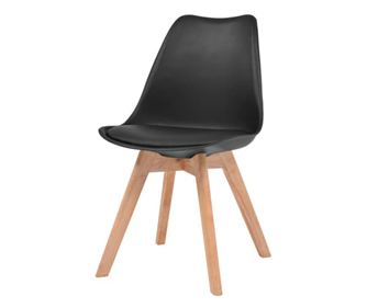 Stolice za blagovaonicu, 4 kom., crna, umjetna koža