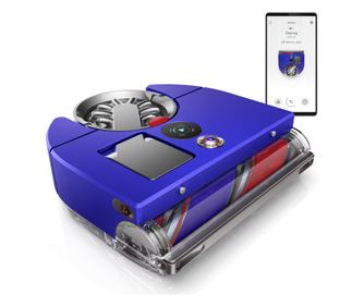 Прахосмукачка робот Dyson 360, 65 AW, 22000 Pa, 110000 об/мин, 4 режима, 360° визуална навигация, Hyperdymium, Нисък профил, Син