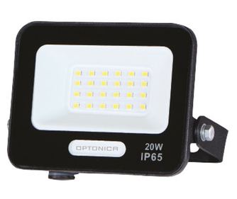 Proiector LED 20W, 1800lm, IP65, lumina rece 6000K, negru, Optonica