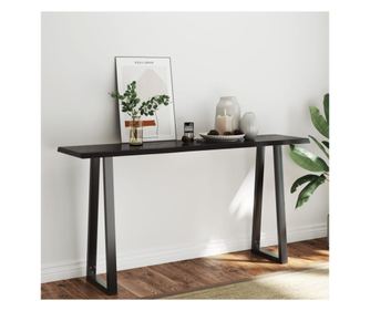 Asztallap, 160x40x4 cm, szrke, kezelt tlgyfa, organikus kontr