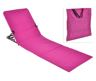 HI Zložljivi stol s plažno blazino, roza, PVC