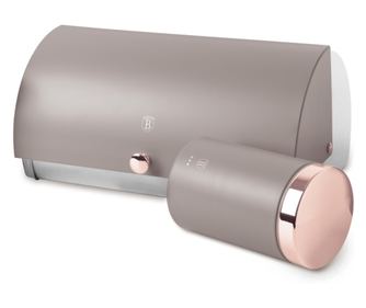 Kenyértartó doboz Taupe színű dobozokkal Berlinger Haus BH 6834, rozsdamentes acél, szürke