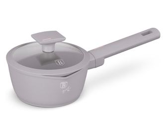 Hrnec s poklicí 16 cm, 1,2 l, taupe, Berlinger Haus BH 8088, nepřilnavý povrch, šedý