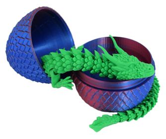 Figurina Sani, Dragon in Ou 90 x 115 mm, Albastru, Rosu, Verde