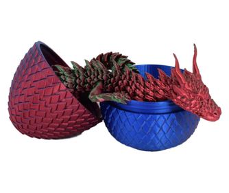 Figurina Sani, Dragon in Ou 90 x 115 mm, Albastru, Rosu, Verde