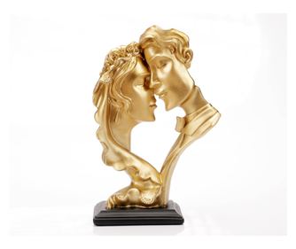 Statueta din rasina, love, auriu, 28 cm