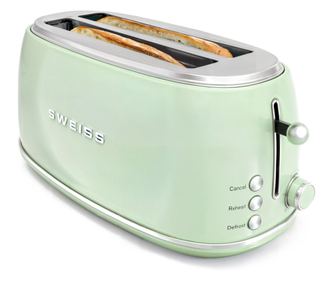 Retro kenyérpirító, Sweiss, 2 szeletes, pasztellzöld