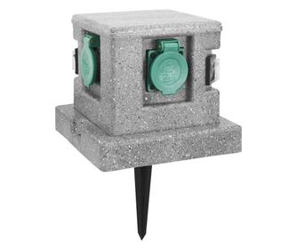 vidaXL Priză de grădină cu senzor crepuscular, plastic