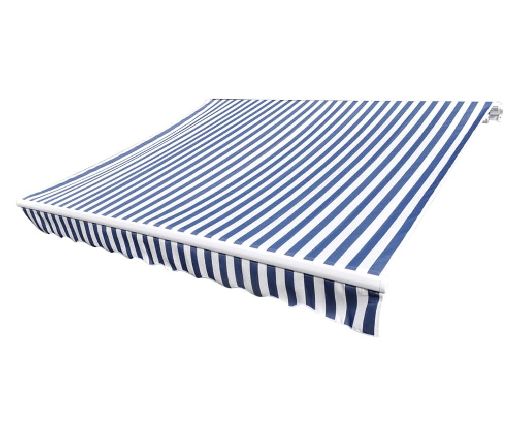 vidaXL Pânză copertină, albastru & alb, 6x3 m (cadrul nu este inclus)