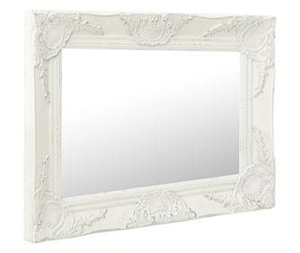 vidaXL Oglindă de perete în stil baroc, alb, 50 x 40 cm