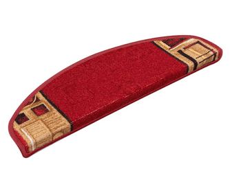 vidaXL Covorașe scări, 10 buc., roșu, 65x21x4 cm, autoadeziv