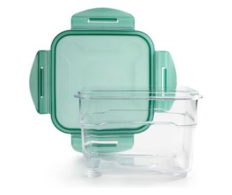 Ibili vzduchotěsná dóza na potraviny, plastová, čtvercová, transparentní/zelená