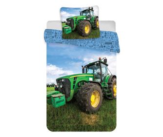 Traktor Green gyerek, ovis ágyneműhuzat 100×135cm, 40×60 cm