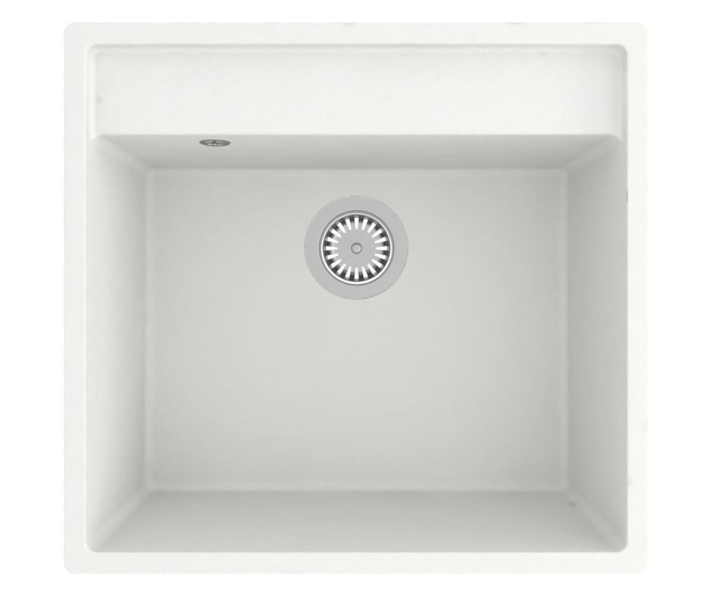 vidaXL White Granite Kitchen Sink with Overflow