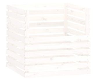 vidaXL Compostor, alb, 80x80x78 cm, lemn masiv de pin