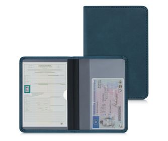 Husa pentru documente auto, Kwmobile, Verde, Piele ecologica, 50103.78