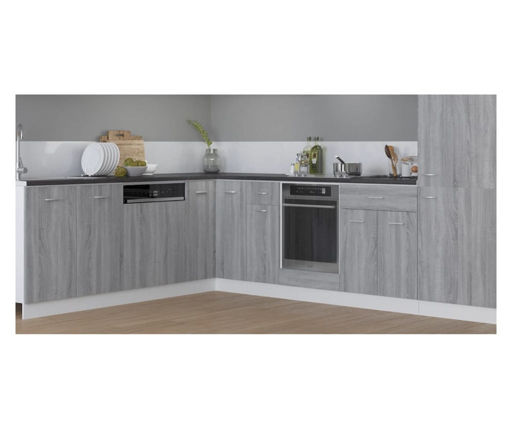 Konyhai szekrny, szrke sonoma, 75,5x75,5x80,5 cm faforgcslap