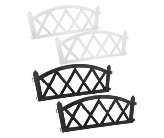 Set 4 buc, Garduri Decorative Mercaton din Plastic, 2 buc Albe si 2 buc Negre, 59.5×33 cm