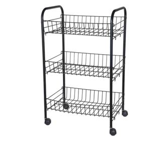 Multifunkční polička Koopman Bathroom Solutions, kov, 40x26x62 cm, černá