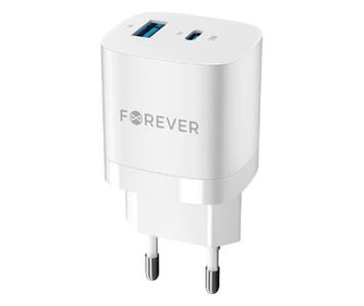 Forever TC-05 GaN PD QC Hálózati töltő, gyorstöltő, USB-C és USB, 33 W, fehér