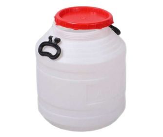 Пластмасова туба Mercaton със стегнат капак и ергономични дръжки, бяла, 25 литра