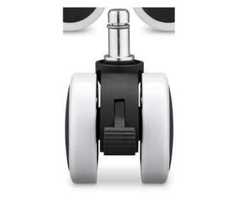 Sada 5 koleček na kancelářskou židli, představec 11/22 mm, Kwmobile, bílá/černá, nylon, 55602.03